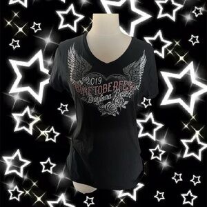 Y2K Biker Style tee with angel wings, 2019 Daytona Bike week